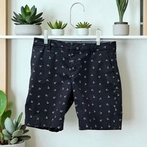 Tommy Hilfiger‎ Anchor Print Shorts Womens Size 8 Nautical Navy Blue